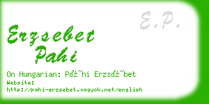 erzsebet pahi business card